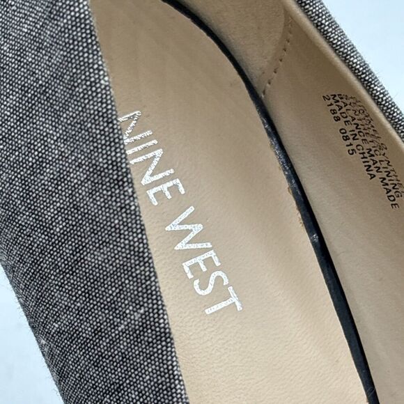 Nine West Gimmelo Heels 10 Tweed Black Patent Stiletto Pointed Toe Dressy - Picture 9 of 12